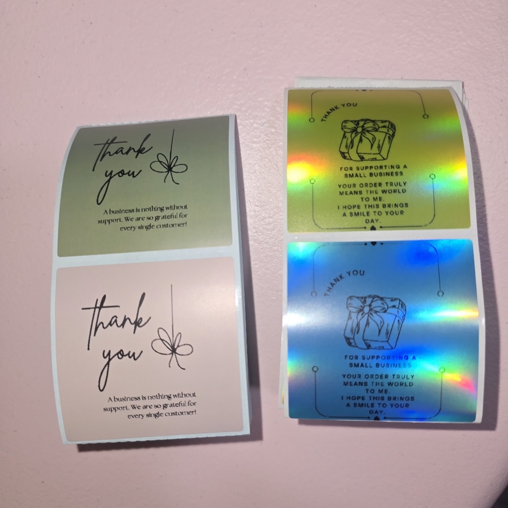 50x Thank You Stickers Small Business